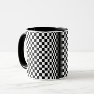 art optical black white contrast mug
