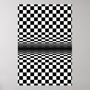 art optical black white contrast poster
