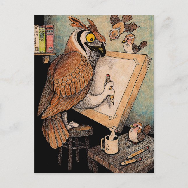 Art Owl Postcard (Front)