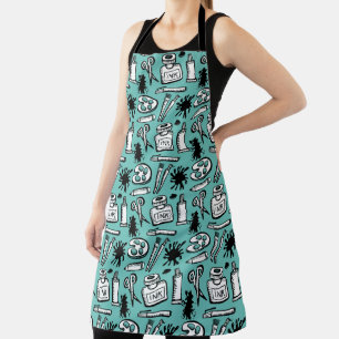 Art Paint Brushes and Objects Pattern Artist Apron