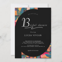 Art Paint Colourful Modern Abstract Bridal Shower