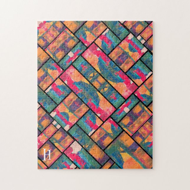 Art Paint Colourful Modern Abstract Jigsaw Puzzle (Vertical)