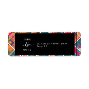 Art Paint Colourful Modern Wedding Return Address