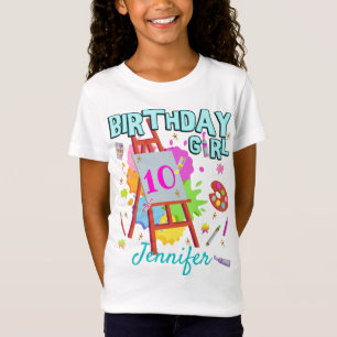 Art Paint Painting Splatter Birthday Girl Matching T-Shirt
