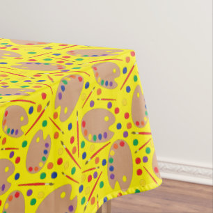 Art Paint Palette Cute 1st Birthday Party Tablecloth
