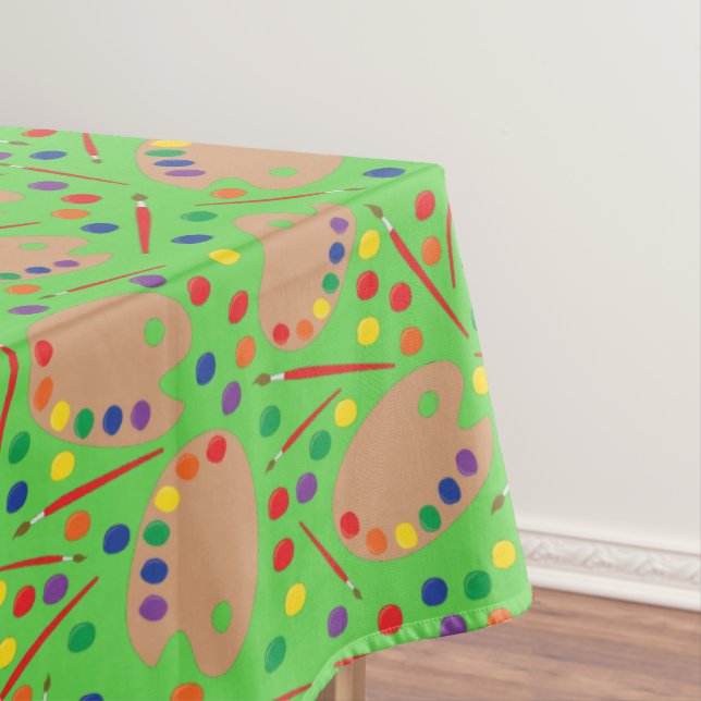 Art Paint Palette Cute 1st Birthday Party Tablecloth (In Situ)