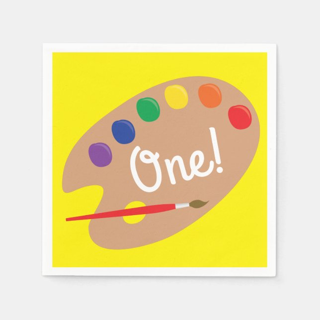 Art Paint Palette Cute Kid's Birthday Party Napkin (Front)