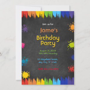 Art Paint Party Birthday Invitation