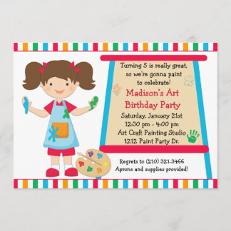 Art Paint Party Birthday Invitation