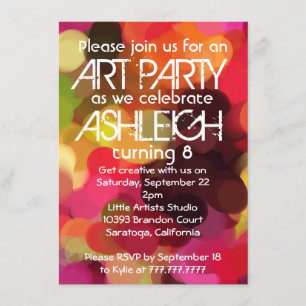 Art Paint Party Birthday Party Invitation