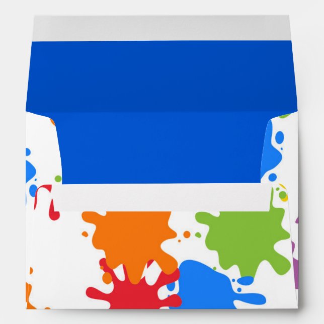 Art Paint Splash Birthday Party Envelopes (Back (Bottom))