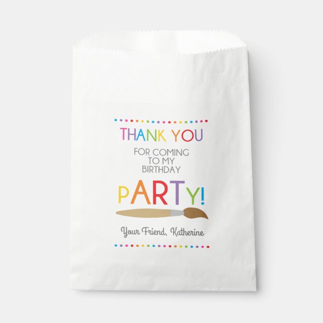 Art Painting Birthday Party Favour Bags (Front)