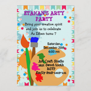 art painting birthday party invitation