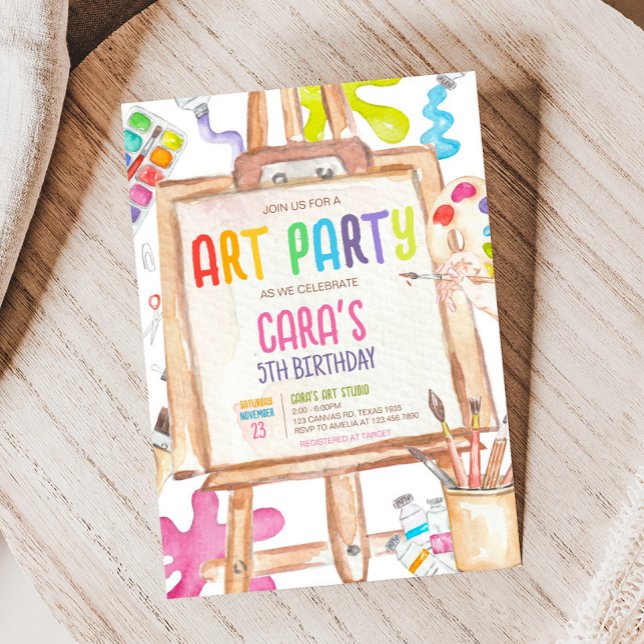 Art Painting Birthday Party Invitation (Painting Birthday Party Invitation)