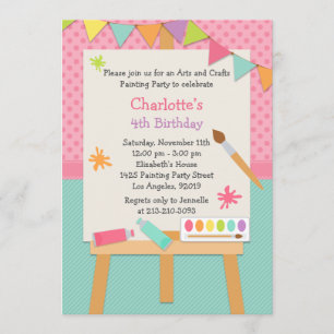 Art Painting Birthday Party Invitation