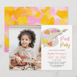 Art Painting Birthday Party Photo Invitation