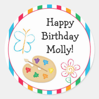 Art Painting Birthday Party Sticker