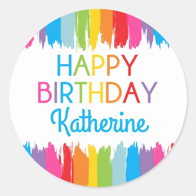 Art Painting Birthday Party Stickers (Front)