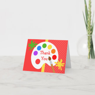 Art Painting Birthday Party Thank You Card