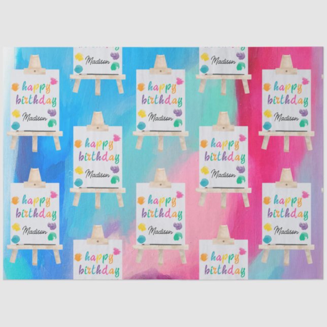 Art Painting Craft Artist Paint Birthday Theme Tissue Paper (Front)