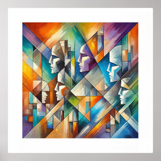 art painting cubic inspiration foil prints