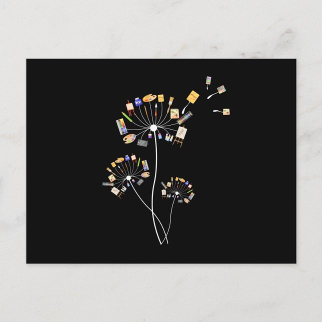 Art Painting Dandelion Gift For Painting Lovers Postcard (Front)
