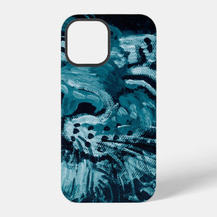 Art painting Fine art Oil colour cute tiger in dar iPhone 12 Case