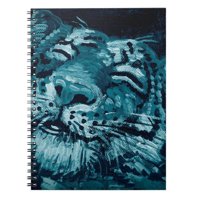 Art painting Fine art Oil colour cute tiger in dar Notebook (Front)