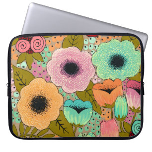 Art Painting Flowers Wetsuit Material Laptop Sleeve