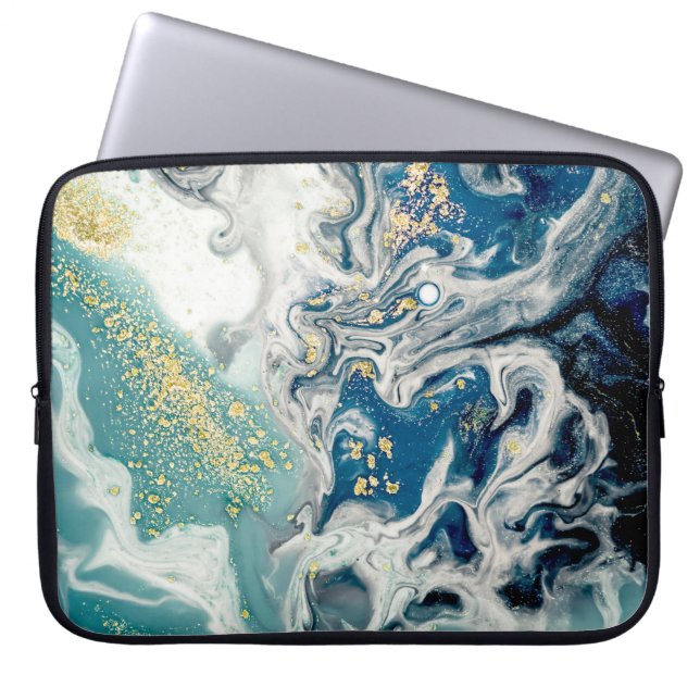 Art, painting- Natural grey colour: metallic, silv Laptop Sleeve (Front)