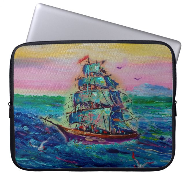 Art painting Oil colour barque lucky thailandabstr Laptop Sleeve (Front)