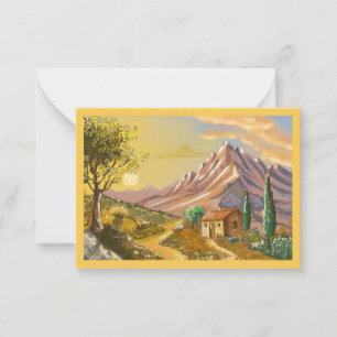Art painting on greeting card. card