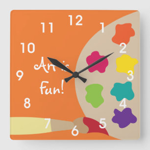 Art Painting Palette Wall Clock - orange