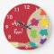 Art Painting Palette Wall Clock - Red