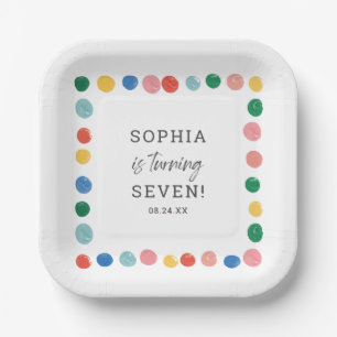 Art Painting Party Painting Kids Birthday Paper Plate