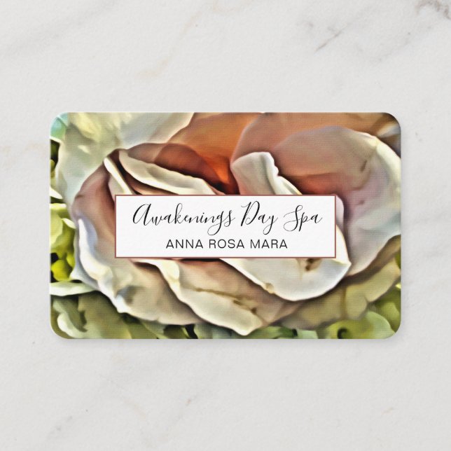 *~* Art Painting ROSE QR  Logo Floral Flower  Business Card (Front)