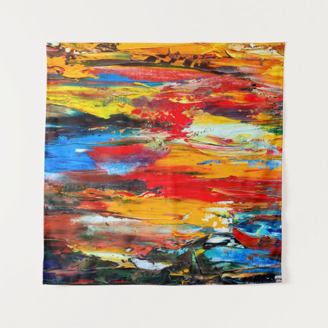 Art painting with palette knifeblack,paris,red,whi tapestry (Front)