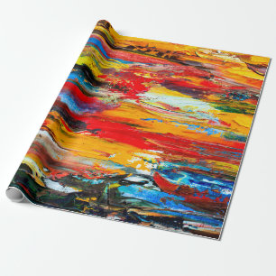 Art painting with palette knifeblack,paris,red,whi wrapping paper