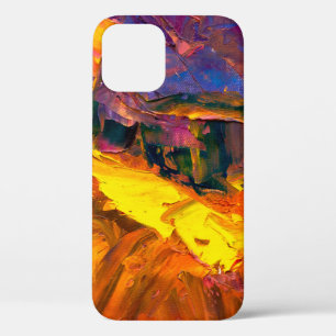 Art painting with palette knifepainting,canvas,abs iPhone 12 case