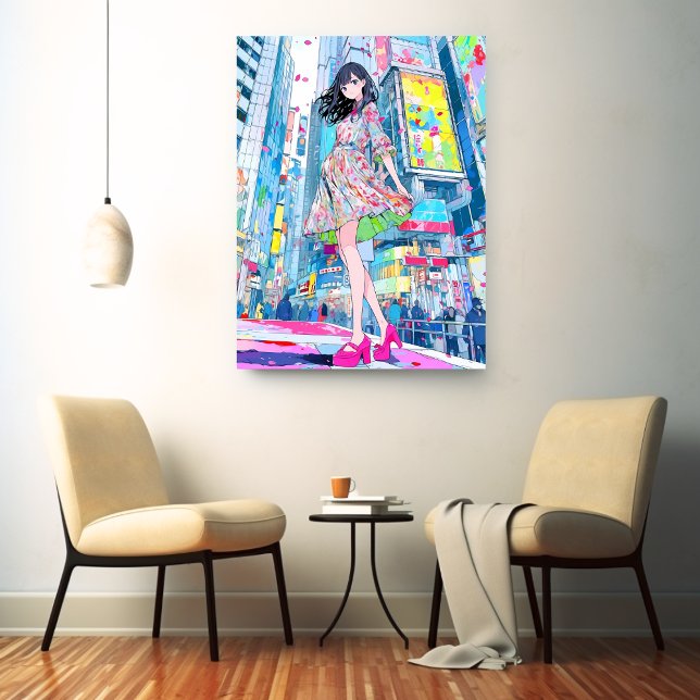Art Panel Art Panel|Colorful JK Sushi Musume Gener Canvas Print (Creator Uploaded)