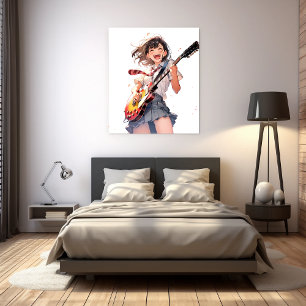 Art Panel Art Panel Guitar JK02 Sushi Daughter Gen Canvas Print
