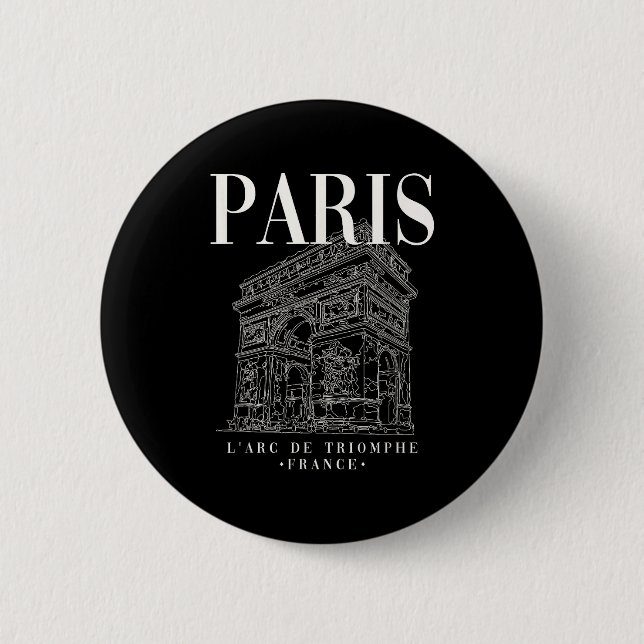 Art Paris Arc De Triomphe Line 6 Cm Round Badge (Front)