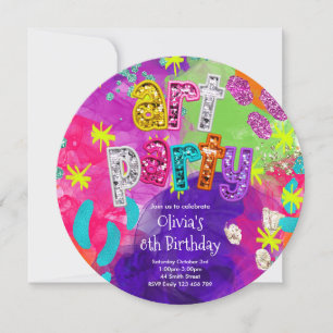 Art Party Birthday Invitation