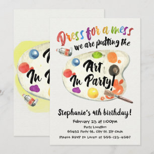Art Party, Birthday Invitation