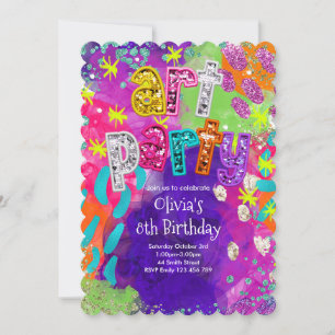 Art Party Birthday Invitation