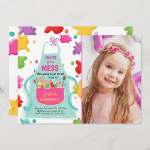 Art Party Birthday Invitation Painting Craft Party