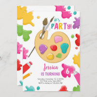Art Party Birthday Invitation Painting Craft Party