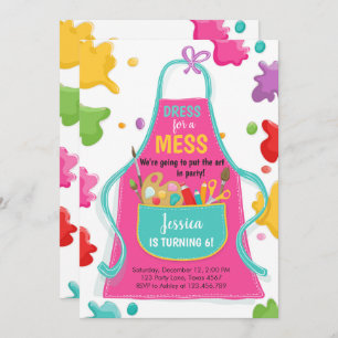 Art Party Birthday Invitation Painting Craft Party