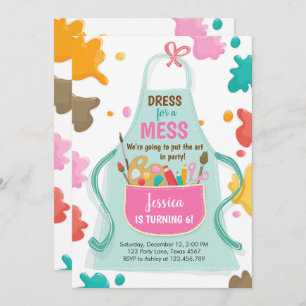 Art Party Birthday Invitation Painting Craft Party