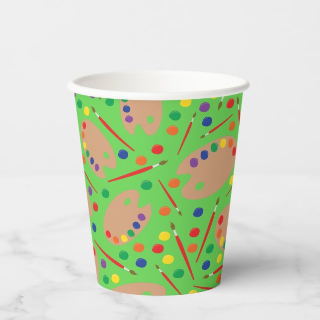 Art Party Birthday Paper Cups (Front)